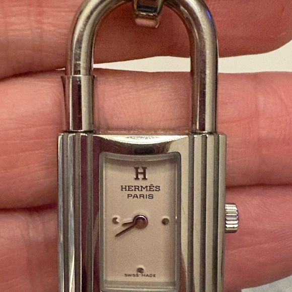 Hermes Kelly Paris Swiss made brown and silver watch. - Picture 4 of 9